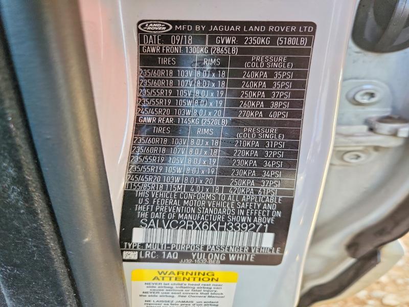 2019 Land Rover Range Rover — VIN SALVC2RX6KH339271, фото 14