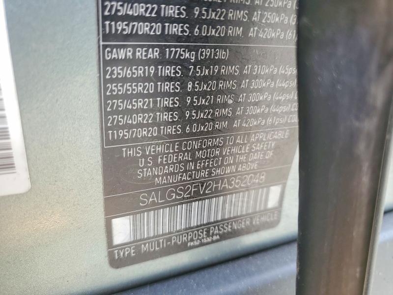 SALGS2FV2HA352048 2017 Land Rover Range Rover photo no. 12