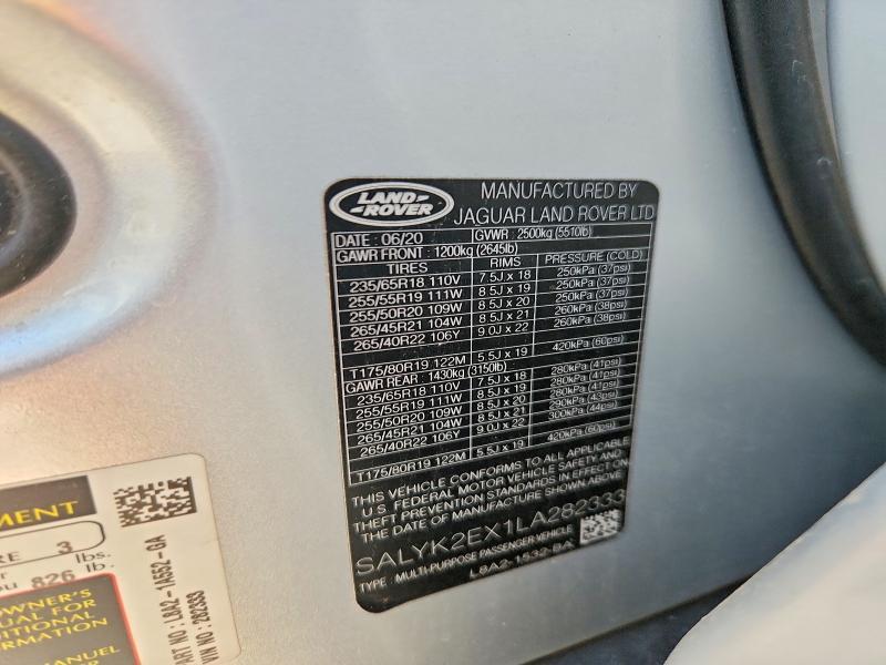 SALYK2EX1LA282333 2020 Land Rover Range Rover photo no. 14