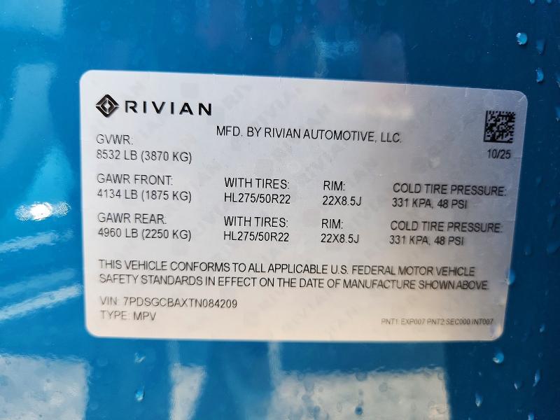 2026 Rivian R1S — VIN 7PDSGCBAXTN084209, şəkil 13
