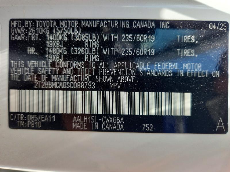 2T2BBMCA0SC088793 2025 Lexus RX photo no. 14