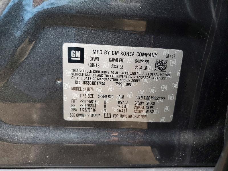 KL4CJBSB3JB517944 2018 Buick Encore photo no. 14