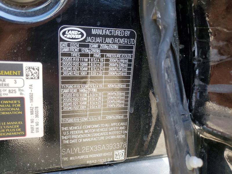 2025 Land Rover Range Rover — VIN SALYL2EX3SA393378, şəkil 13