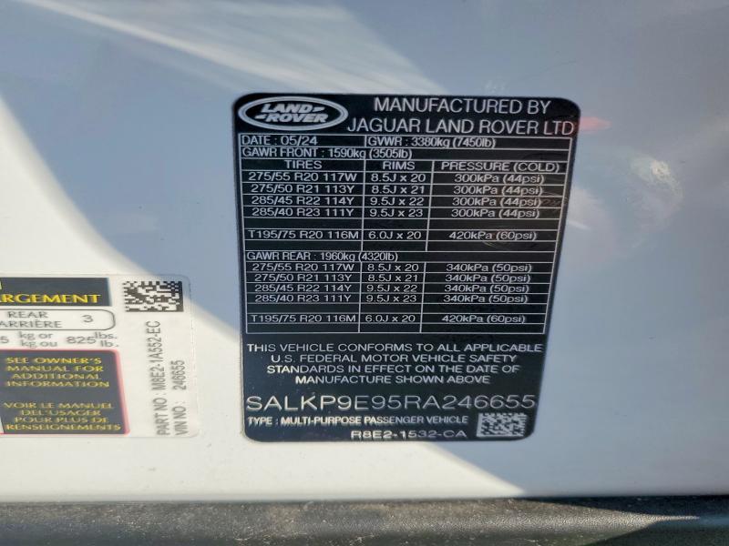 2024 Land Rover Range Rover — VIN SALKP9E95RA246655, şəkil 12