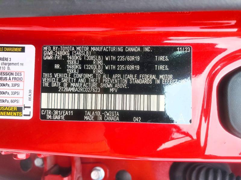 2024 Lexus RX — VIN 2T2BAMBA2RC027623, şəkil 13