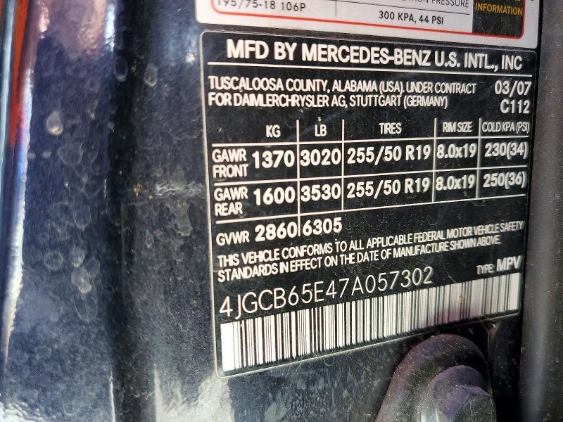 4JGCB65E47A057302 2007 Mercedes-Benz R-Class photo no. 13