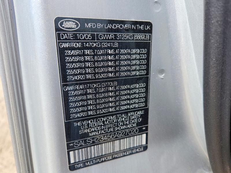 SALSH23456A927020 2006 Land Rover Range Rover photo no. 13
