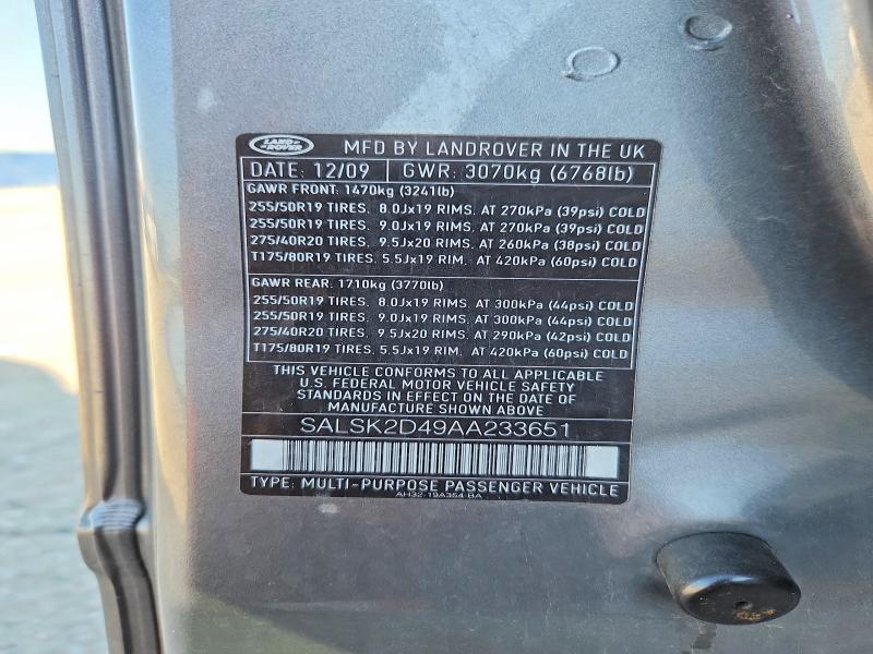 SALSK2D49AA233651 2010 Land Rover Range Rover photo no. 13