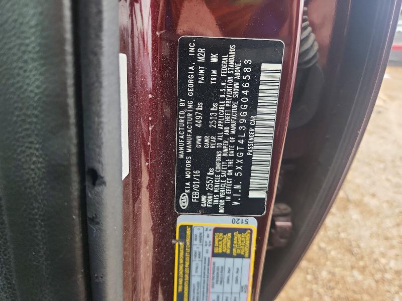 2016 KIA Optima — VIN 5XXGT4L39GG046583, şəkil 12