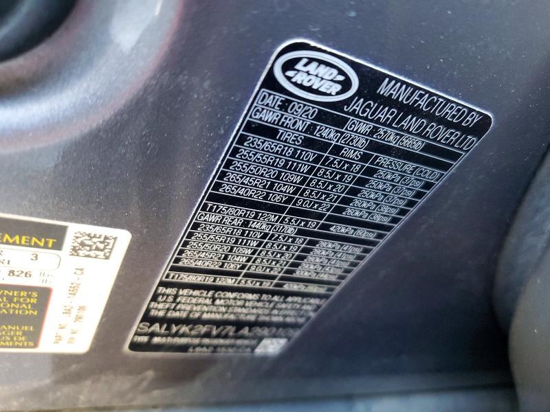 2020 Land Rover Range Rover — VIN SALYK2FV7LA290109, şəkil 12