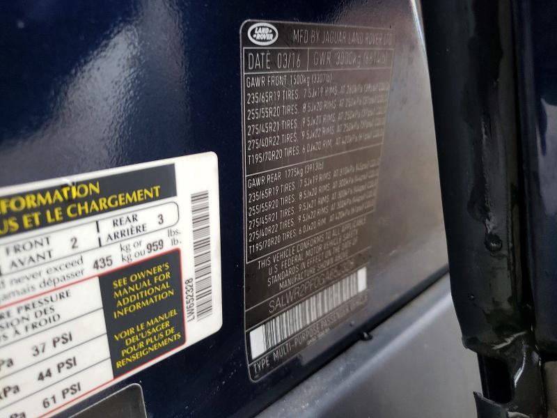 SALWR2PF0GA652328 2016 Land Rover Range Rover photo no. 12
