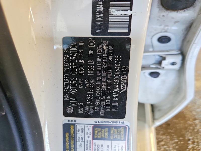 KNADM4A30G6540765 2016 KIA Rio photo no. 12