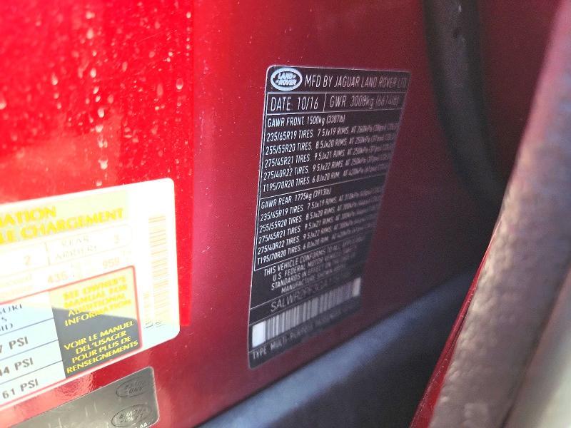 SALWR2PF3GA119146 2016 Land Rover Range Rover photo no. 13