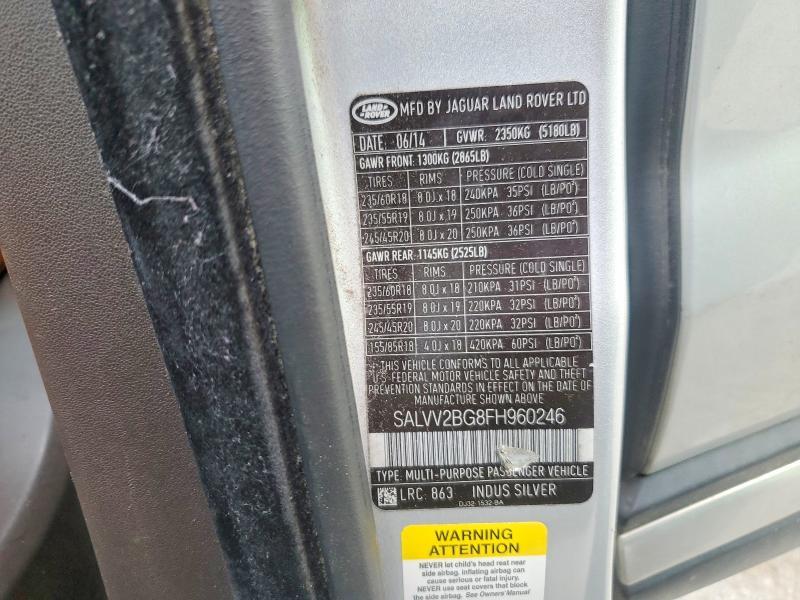 SALVV2BG8FH960246 2015 Land Rover Range Rover photo no. 13