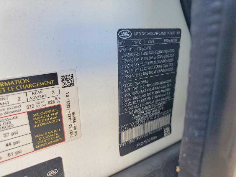 SALWR2RV0KA839680 2019 Land Rover Range Rover photo no. 13