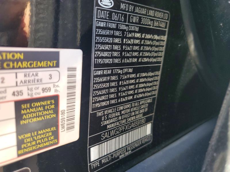 SALWG2PFXGA659180 2016 Land Rover Range Rover photo no. 13