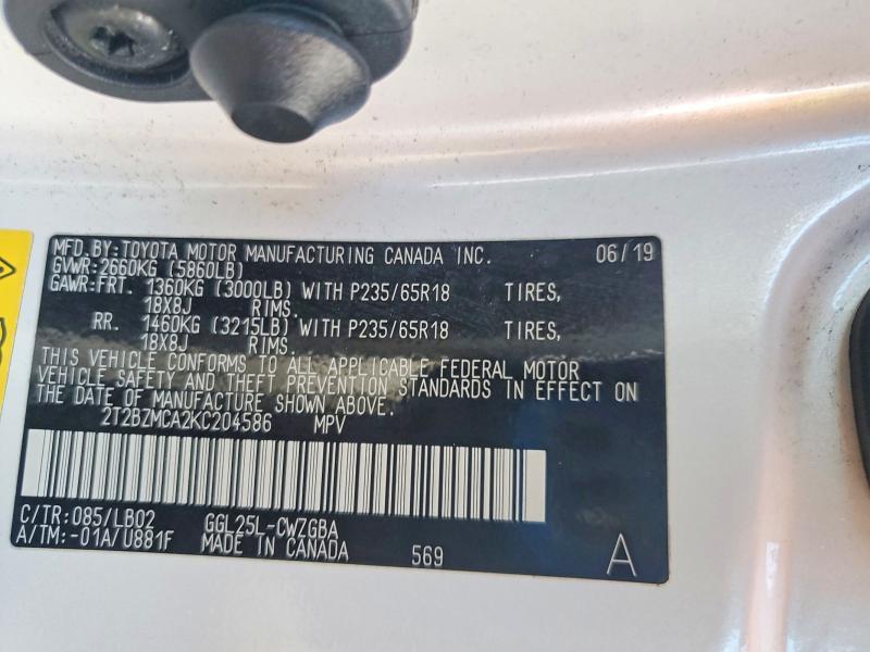2T2BZMCA2KC204586 2019 Lexus RX photo no. 14