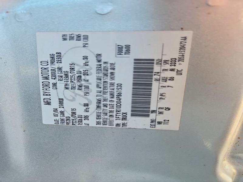 1FTYR10D04PB61530 2004 Ford Ranger photo no. 12
