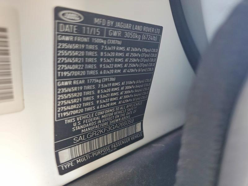 SALGR2KF3GA266059 2016 Land Rover Range Rover photo no. 12