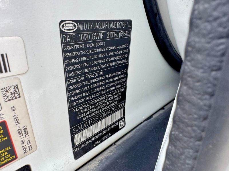 SALWR2SE0MA758093 2021 Land Rover Range Rover photo no. 10