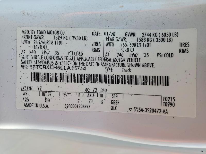 1FTER4EH5LLA15744 2020 Ford Ranger photo no. 12