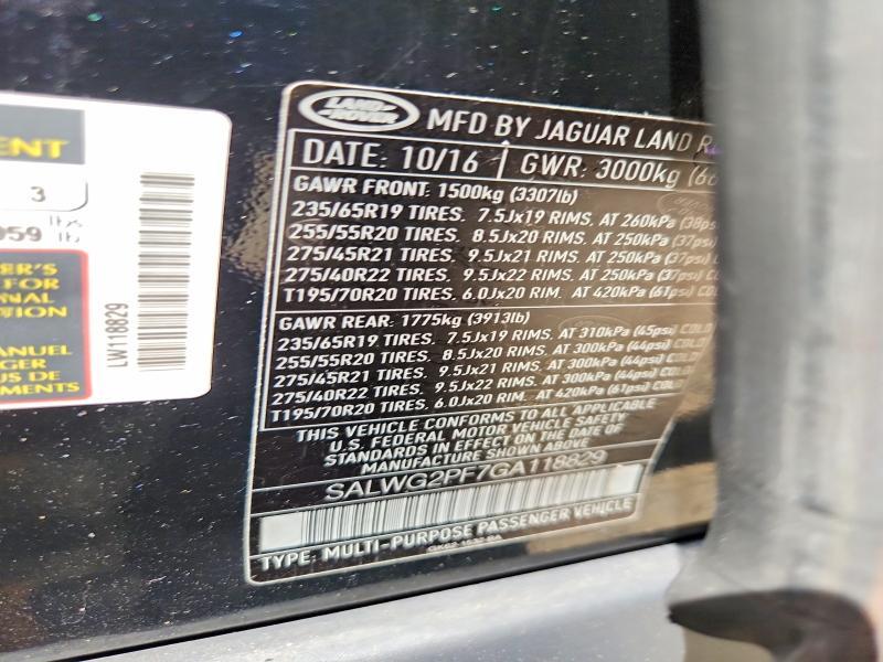 SALWG2PF7GA118829 2016 Land Rover Range Rover photo no. 13
