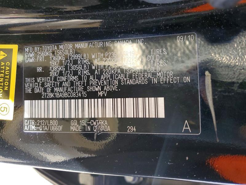 2T2BK1BA9BC083415 2011 Lexus RX photo no. 13
