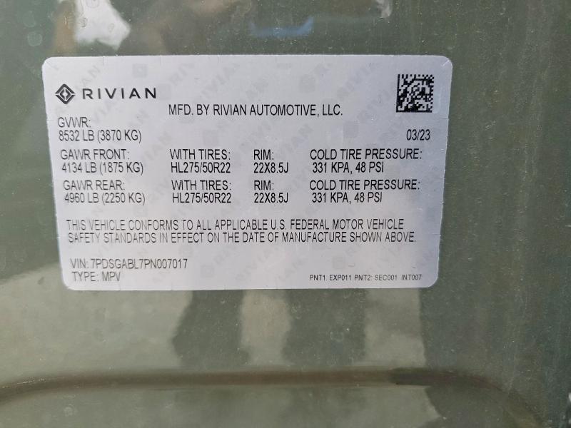 7PDSGABL7PN007017 2023 Rivian R1S photo no. 13