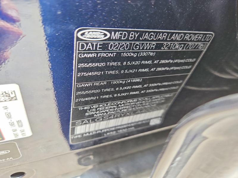 2020 Land Rover Range Rover — VIN SALGS4RYXLA402205, şəkil 12