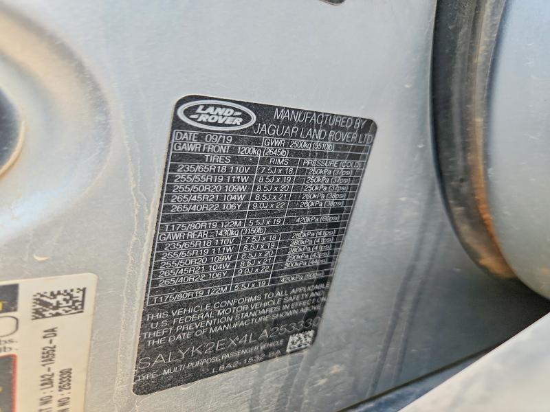 2020 Land Rover Range Rover — VIN SALYK2EX4LA253330, şəkil 13
