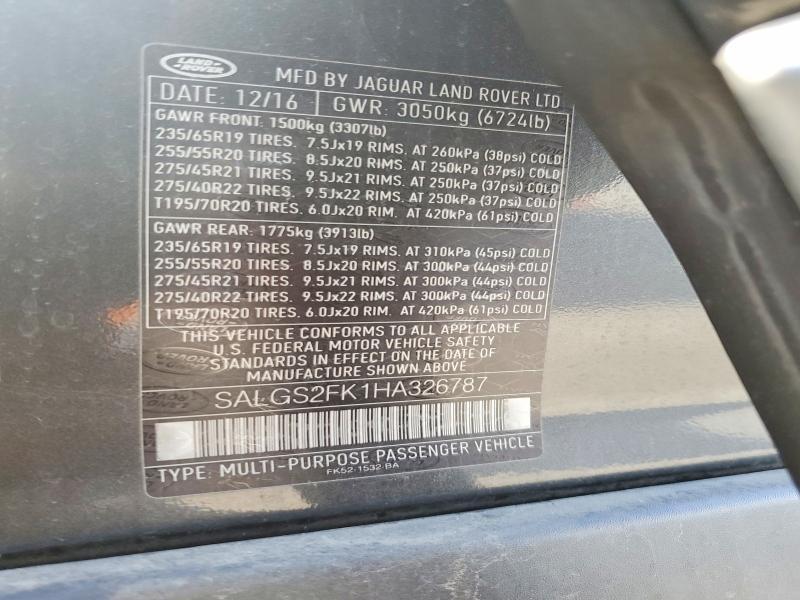 SALGS2FK1HA326787 2017 Land Rover Range Rover photo no. 12