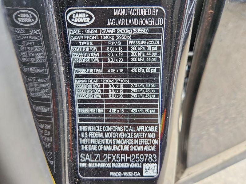 SALZL2FX5RH259783 2024 Land Rover Range Rover photo no. 14