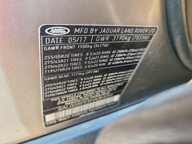 2017 Land Rover Range Rover — VIN SALGS5FE5HA354054, şəkil 13