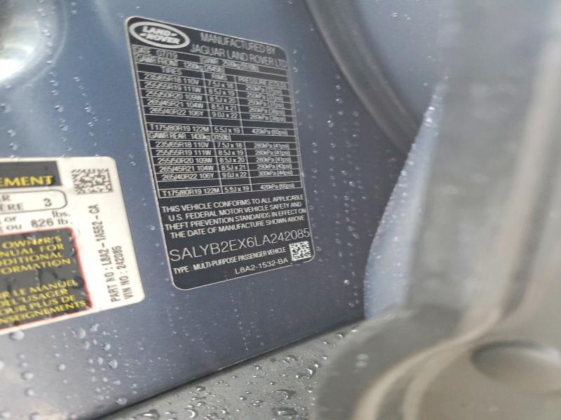2020 Land Rover Range Rover — VIN SALYB2EX6LA242085, şəkil 13
