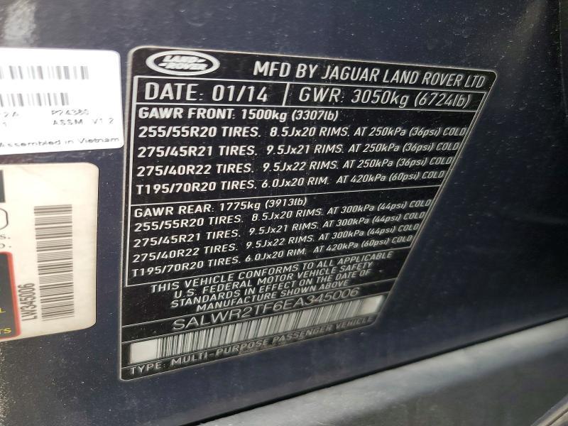 SALWR2TF6EA345006         2014 Land Rover Range Rover photo no. 13