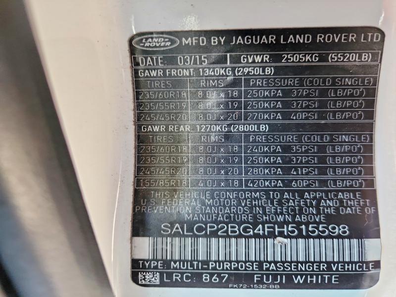 SALCP2BG4FH515598         2015 Land Rover Discovery photo no. 13