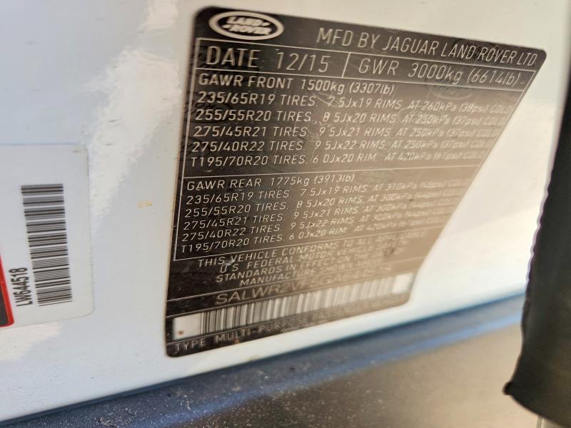 2016 Land Rover Range Rover — VIN SALWR2VF5GA644518, şəkil 13