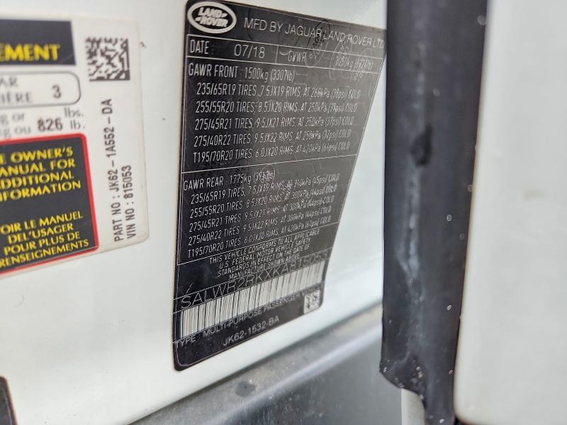 SALWR2RKXKA815053 2019 Land Rover Range Rover photo no. 13