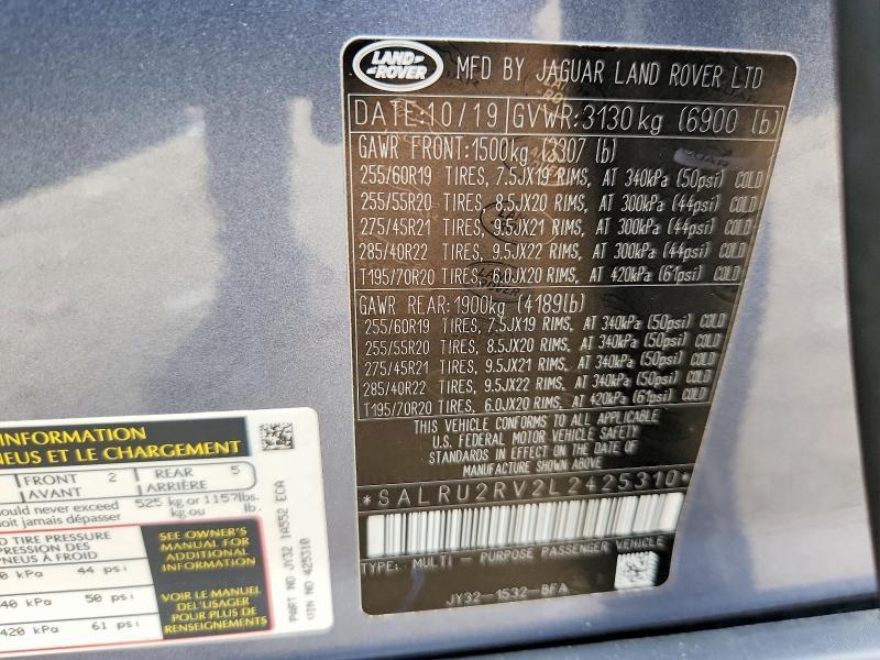 2020 Land Rover Discovery — VIN SALRU2RV2L2425310, şəkil 13