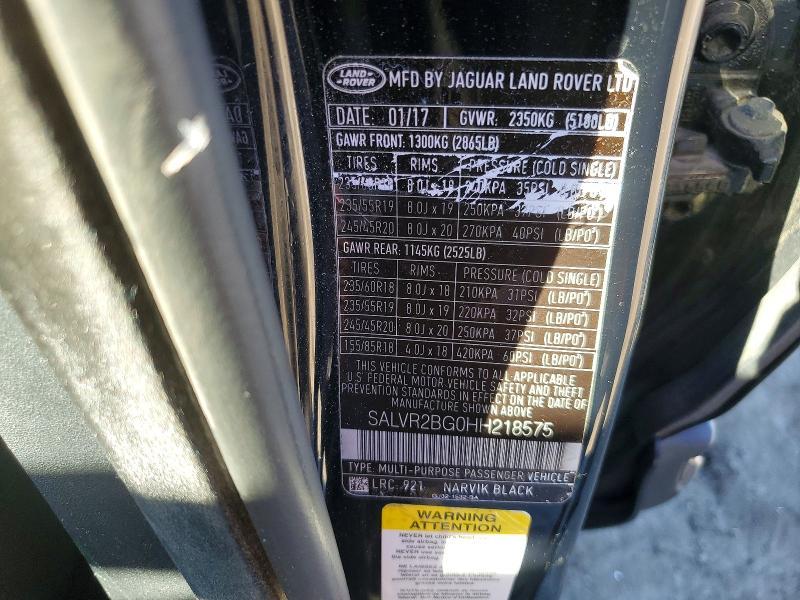 SALVR2BG0HH218575 2017 Land Rover Range Rover photo no. 13