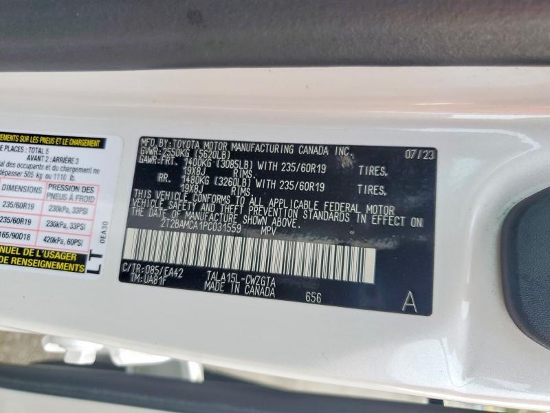 2023 Lexus RX — VIN 2T2BAMCA1PC031559, şəkil 14