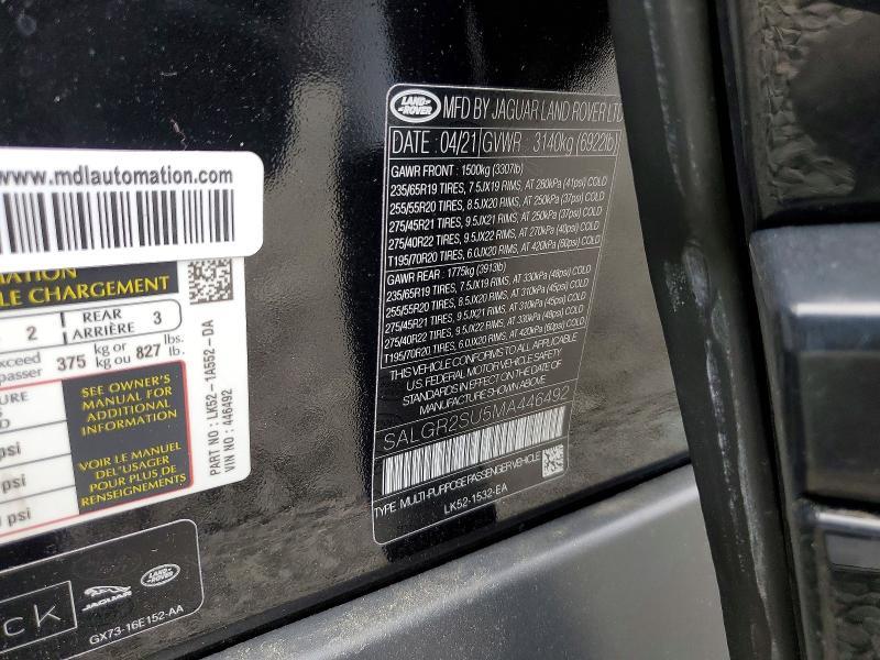 2021 Land Rover Range Rover — VIN SALGR2SU5MA446492, şəkil 13