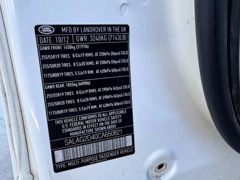 SALAG2D40CA650821         2012 Land Rover LR4 photo no. 13
