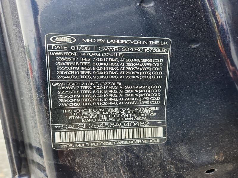 SALSF25456A940482 2006 Land Rover Range Rover photo no. 13
