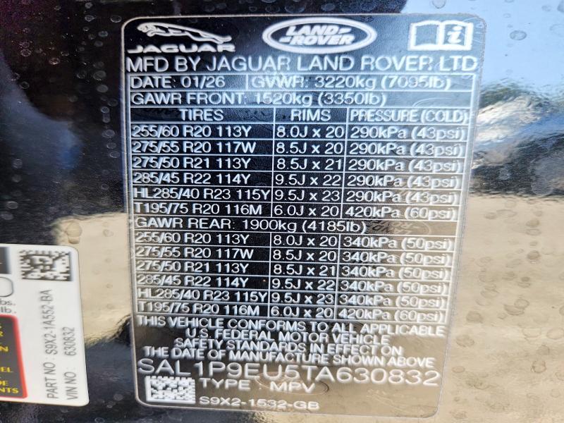 2026 Land Rover Range Rover — VIN SAL1P9EU5TA630832, şəkil 14