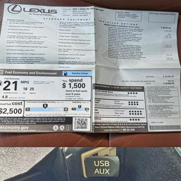 2T2ZK1BA5FC189140 2015 Lexus RX photo no. 14