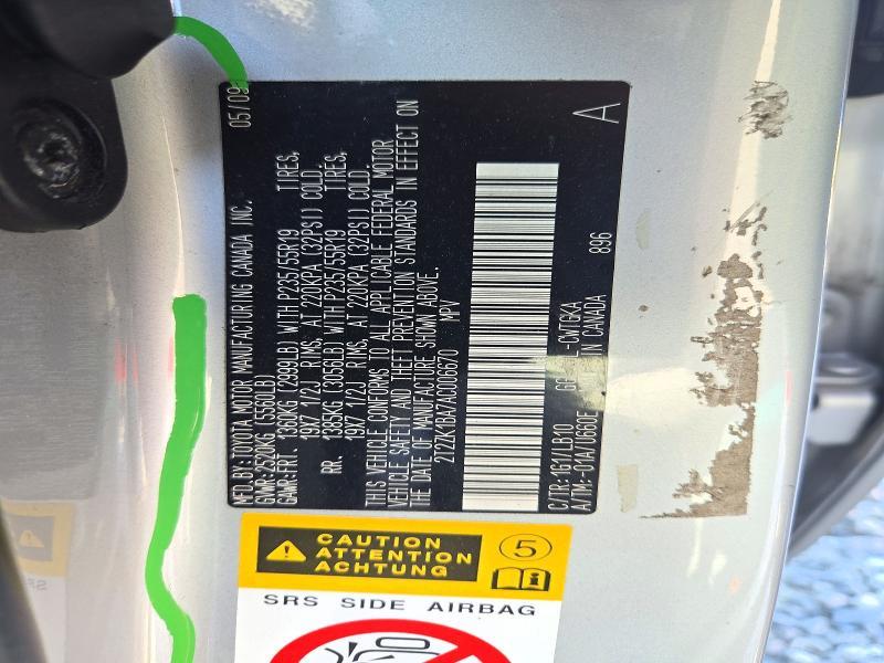 2T2ZK1BA7AC006670 2010 Lexus RX photo no. 13