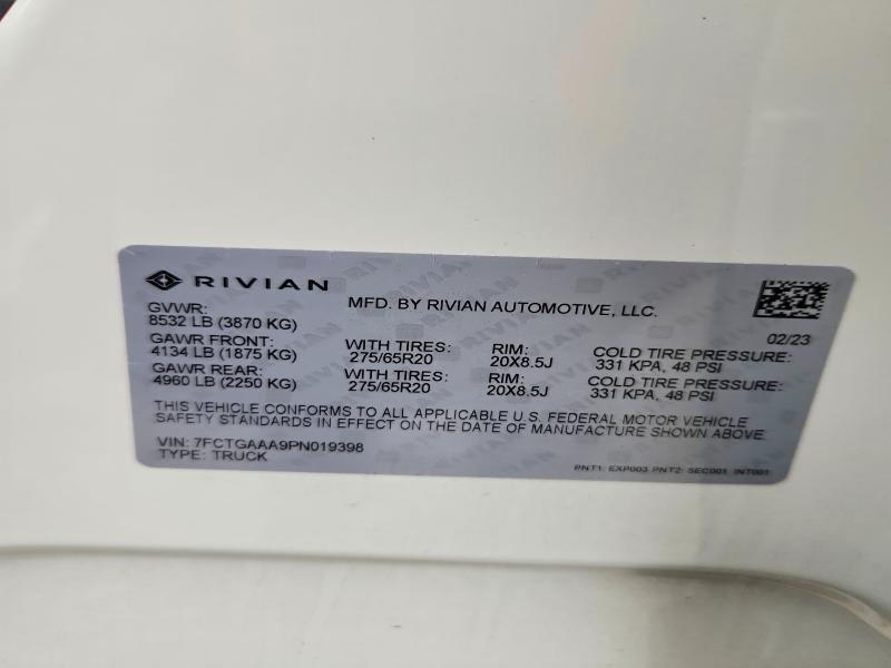 7FCTGAAA9PN019398 2023 Rivian R1T photo no. 12