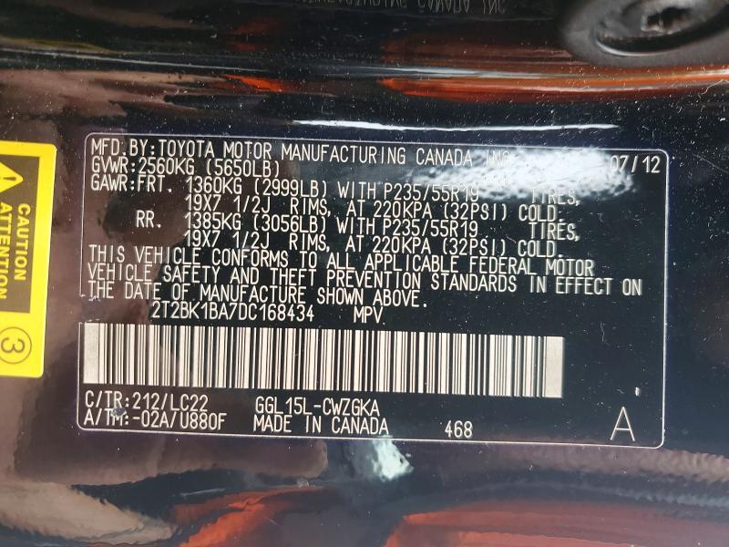 2T2BK1BA7DC168434 2013 Lexus RX photo no. 13