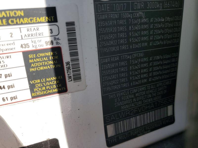 SALWR2FV0HA175636 2017 Land Rover Range Rover photo no. 12